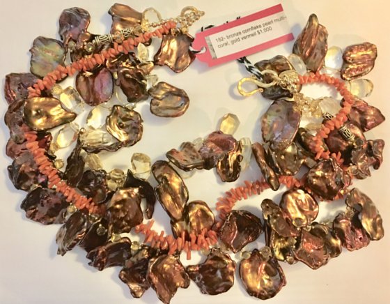 bronze cornflake pearl necklace 